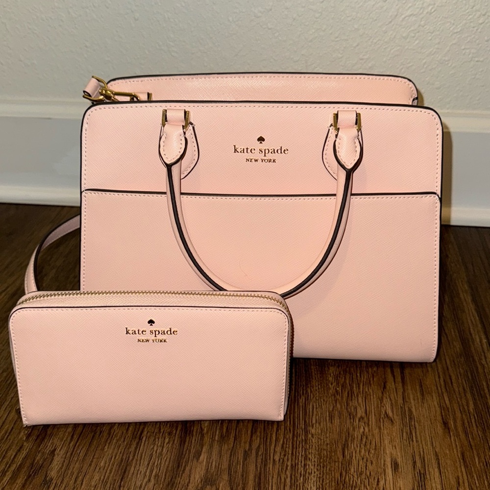 NWOT Madison Saffiano Leather Medium Satchel + Wallet